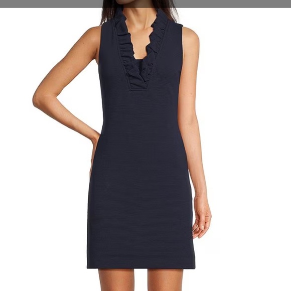 Lilly Pulitzer Tillsbury Knit V-Neck Ruffle Detail Sheath Dress NWT SZ M - Picture 3 of 9